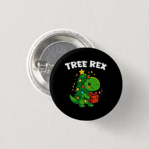 Dinosaur-Weihnachtsbaum T-Rex Süßer Dino Weihnacht Button