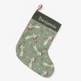 Dinosaur Weihnachtsjunge Weihnachtsmann Dino T-Rex Kleiner Weihnachtsstrumpf