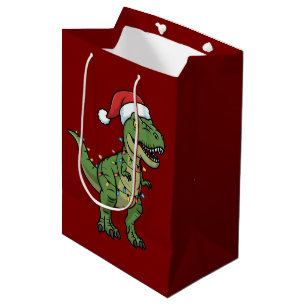 Dinosaur-Weihnachtslichter Festive Dino-Feierlaune Mittlere Geschenktüte