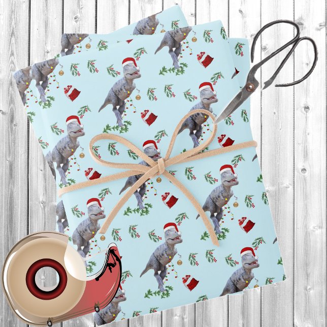Dinosaur Weihnachtswrapping Paper Sheets Geschenkpapier Set (Von Creator hochgeladen)