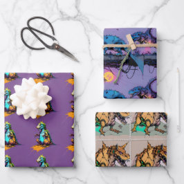 Dinosaur Wrapping Paper - Abstrakte Dino Gift Wrap Geschenkpapier Set