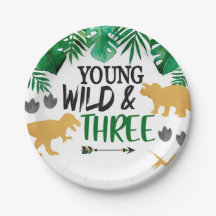 Dinosaur Young Wild Three Birthday Party Teller