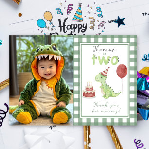 Dinosaur zum zweiten Geburtstag Danke