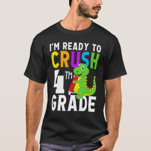 Dinosaur Zurück zur Schule Ich bin bereit, die 4.  T-Shirt