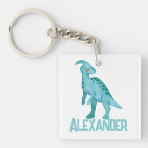 Dinosaure bleu aquarelle avec nom enfant