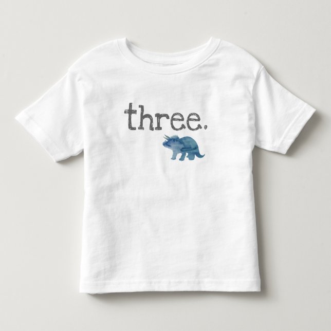 Dinosaure bleu T-shirt pour le troisième anniversa (Devant)
