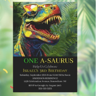Dinosaure de rugissement Invitations d'anniversair