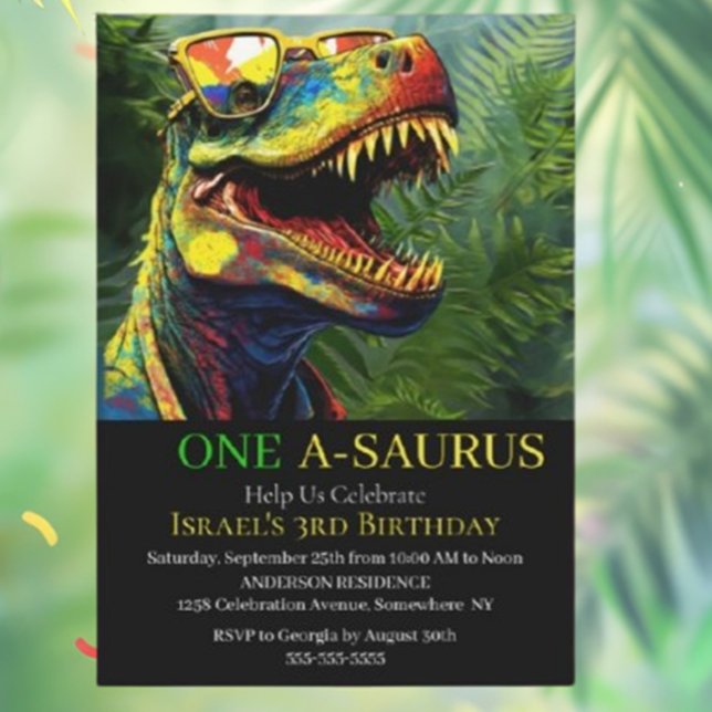 Dinosaure de rugissement Invitations d'anniversair (Make your child's birthday roar-some with our adorable dinosaur invitations! )