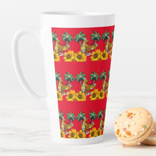 Dinosaure de tournesol Latte Mug (En situation)