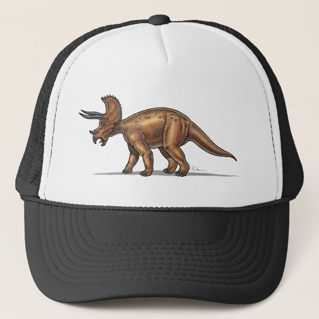 Dinosaure de Triceratops de casquette de baseball (Devant)