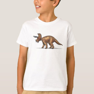 Dinosaure de Triceratops de T-shirt d'enfants