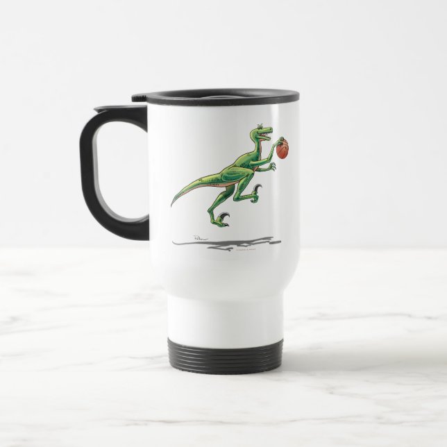Dinosaure de Velociraptor de tasse de voyage avec (Gauche)