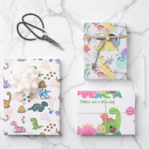 Dinosaure fête fun faveurs, Papier enveloppant, En