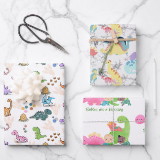 Dinosaure fête fun faveurs, Papier enveloppant, En