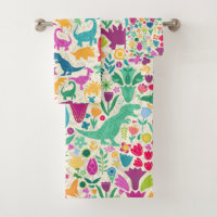 Dinosaure Floral Folk Silhouettes Belles Filles