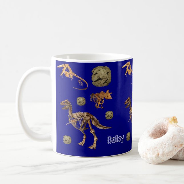 Dinosaure Fossiles Mug (Avec donut)