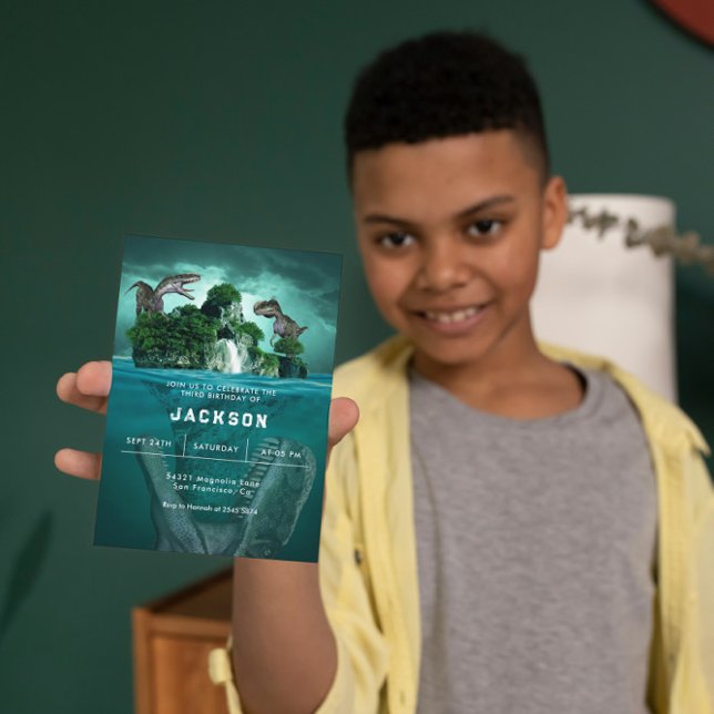 Dinosaure Joueur Invitation Anniversaire (Créateur téléchargé)