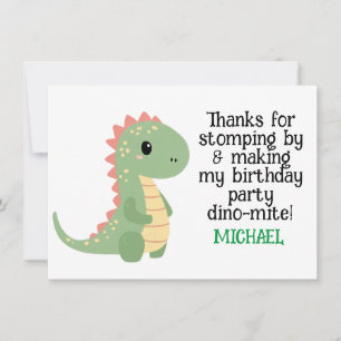 Dinosaure personnalisé Carte de remerciements d'an