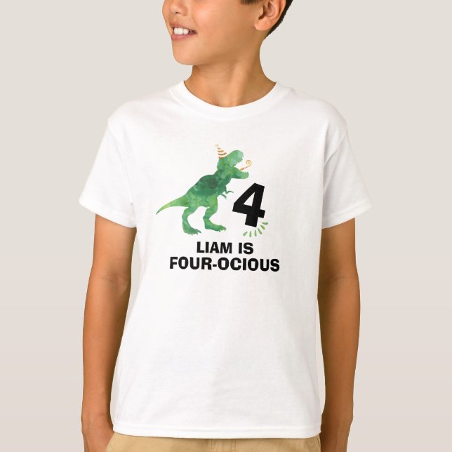 Dinosaure Personnaliser Anniversaire T-shirt Quel  (Devant)
