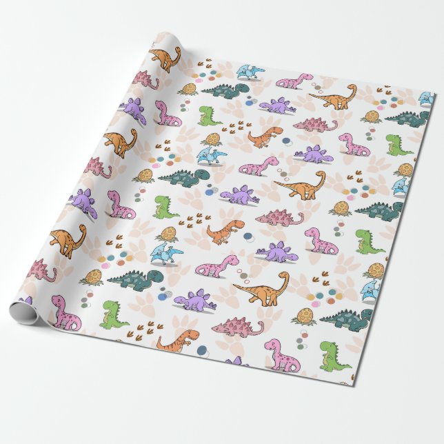 Dinosaure pour enfants emballage cadeau favoritism (Déroulé)