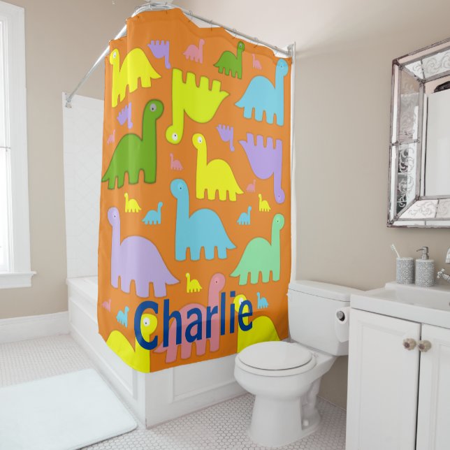 Dinosaure rideau de douche (En situation)