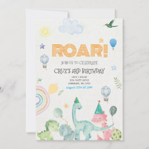 Dinosaure rôde invitation d'anniversaire