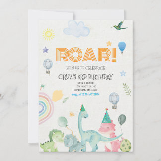 Dinosaure rôde invitation d'anniversaire