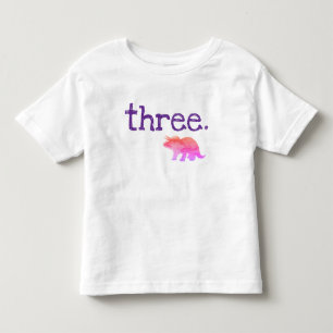 Dinosaure rose Troisième T-shirt d'anniversaire