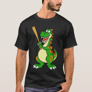 Dinosaure Souriant Jouer T-shirt Baseball