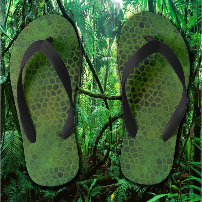 Dinosaure Vert Cacher la paire de tongs (Green Dinosaur Hide Kids Flip Flops)
