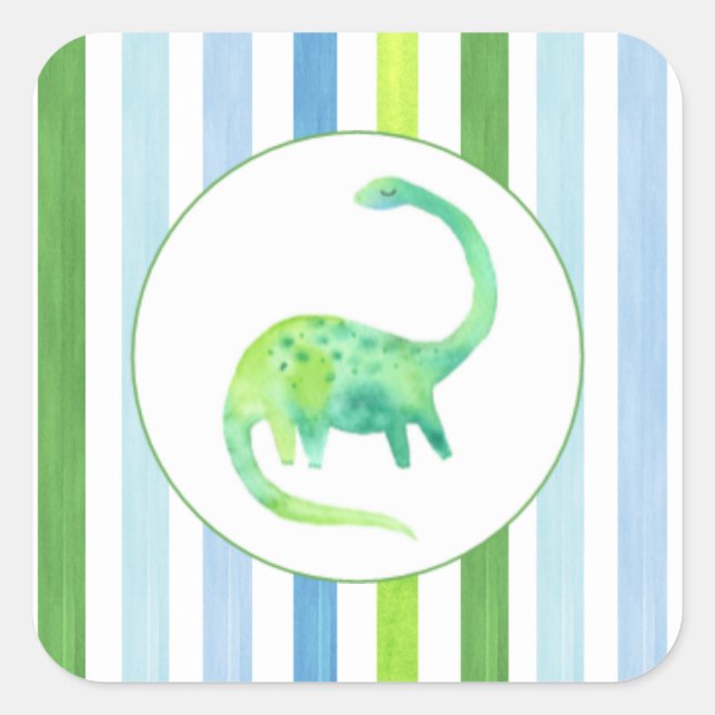 Dinosaure vert et autocollant rayures (Devant)