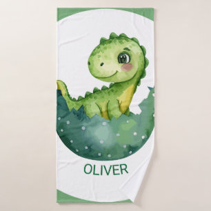 Dinosaure vert mignon aquarelle pastel personnalis