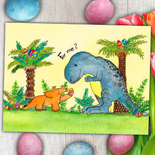 Dinosaures Carte postale de Pâques par Nicole Jane