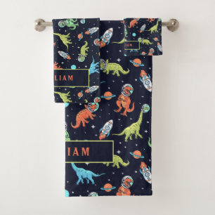Dinosaures colorés mignons dans l'espace Motif amu
