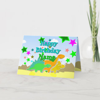 Dinosaures de joyeux anniversaire votre carte
