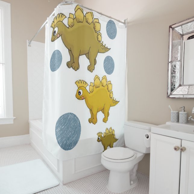 Dinosaures de rideau de douche (En situation)