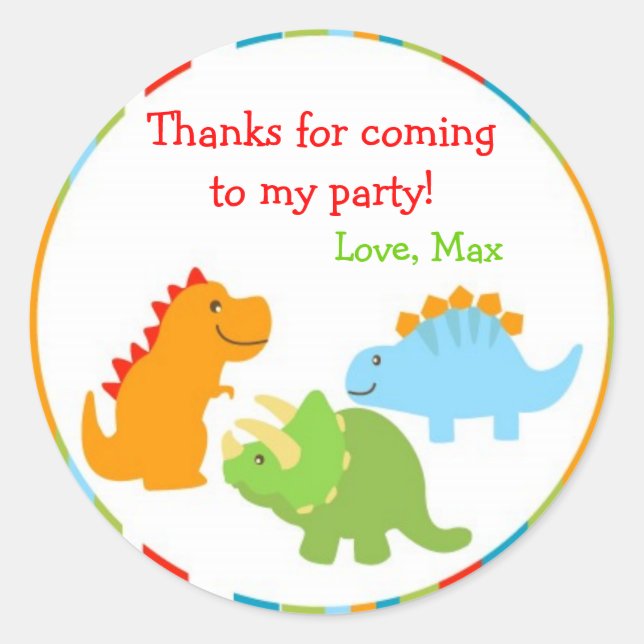 Dinosaures Dino Favoriser Stickers Étiquette Seals (Devant)