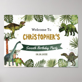 Dinosaures Jurassique Anniversaire Affiche de bien