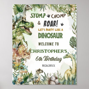 Dinosaures Jurassique Anniversaire Affiche de bien