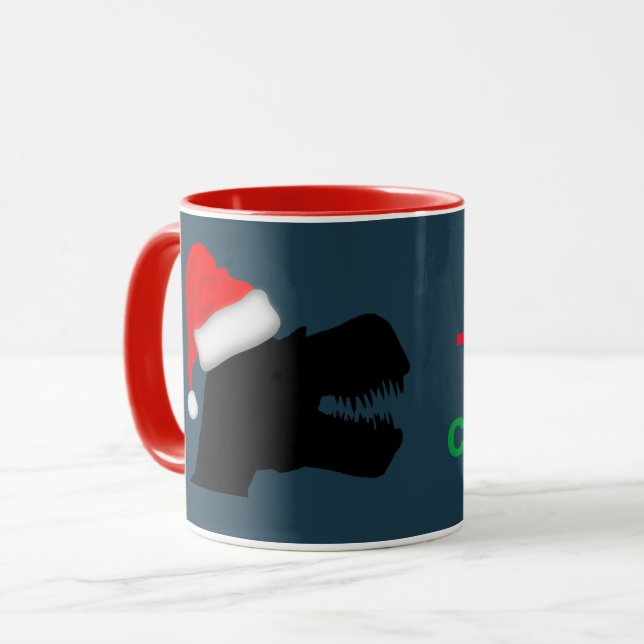 Dinosaures : Mug de Noël avec image T-Rex (Devant gauche)