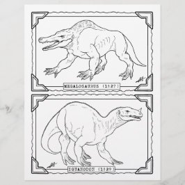 Dinosaures vintages - Page Coloriage.