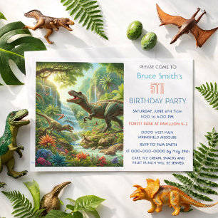 Dinosaurien Dschungel Geburtstag für Jungen Alter  Einladung