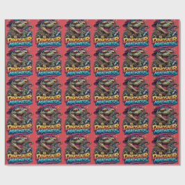 Dinosaurien-Wahnsinn – Party-Tier T-Rex-Grafik Geschenkpapier