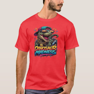 Dinosaurien-Wahnsinn — Party-Tier T-Rex-Grafik T-Shirt