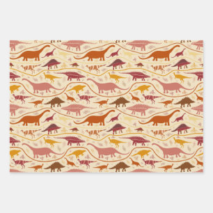 Dinosaurier, 3 Farben in den Strata-Herbivores! Geschenkpapier Set