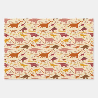 Dinosaurier, 3 Farben in den Strata-Herbivores! Geschenkpapier Set