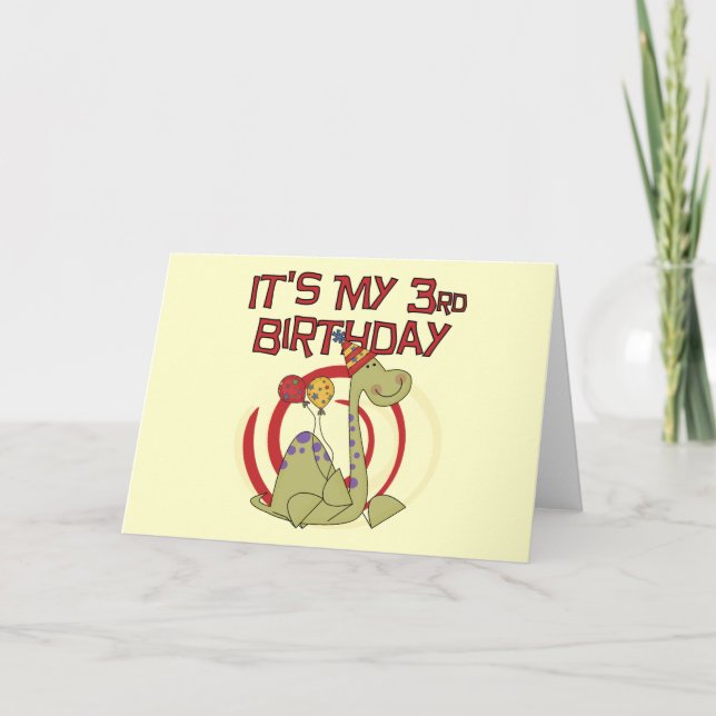 Dinosaurier 3. Geburtstag - Hemden und Geschenke Karte (Vorderseite)