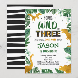 Dinosaurier 3. Geburtstagseinladung, Dinosaurier l Einladung