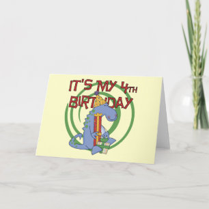 Dinosaurier 4. Geburtstag T - Shirt und Geschenke Karte