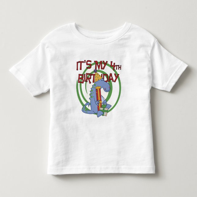 Dinosaurier-4. Geburtstags-T - Shirts und (Vorderseite)